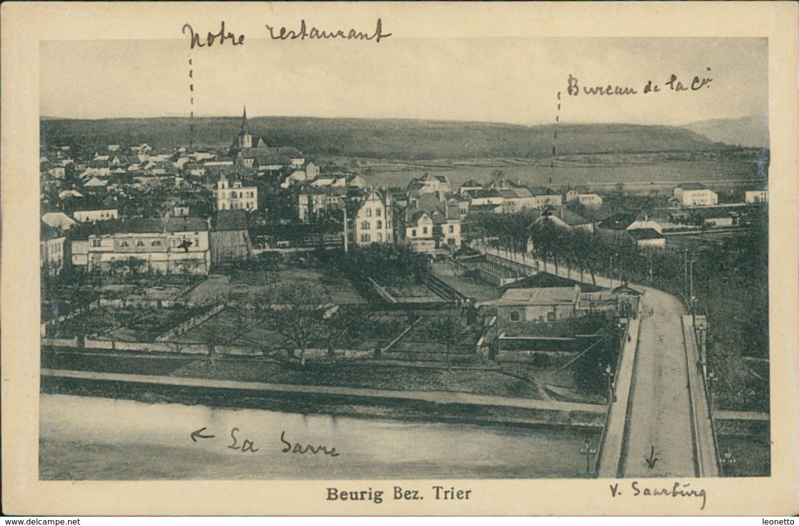 AK Saarburg Beurig, Gesamtansicht, Um 1923 (29447) - Saarburg