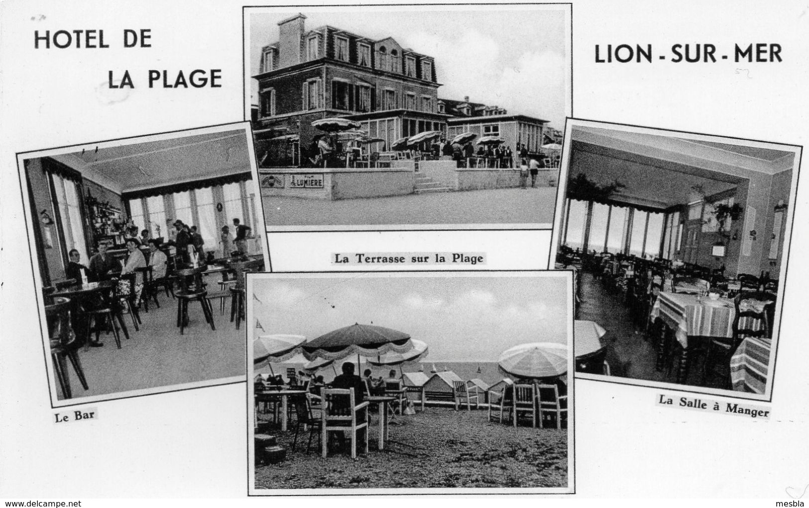 CPSM -   LION  SUR  MER  (14)  Hotel De La Plage - Le Bar, La Terrasse, La Salle à Manger - Publicité Film Lumière - Autres & Non Classés