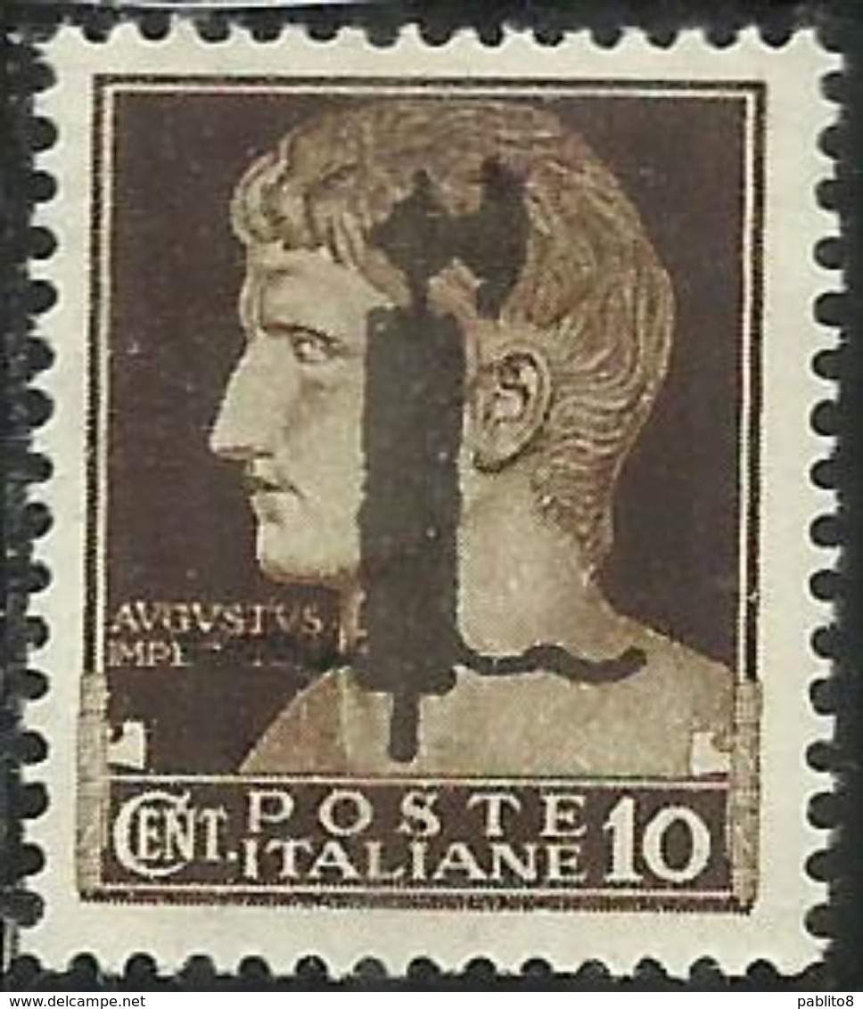 ITALIA REGNO ITALY KINGDOM 1944 SAGGI REPUBBLICA SOCIALE ITALIANA RSI CENT. 10c MNH SAGGIO PROVA FASCIO NERO FIRMATO - Nuovi