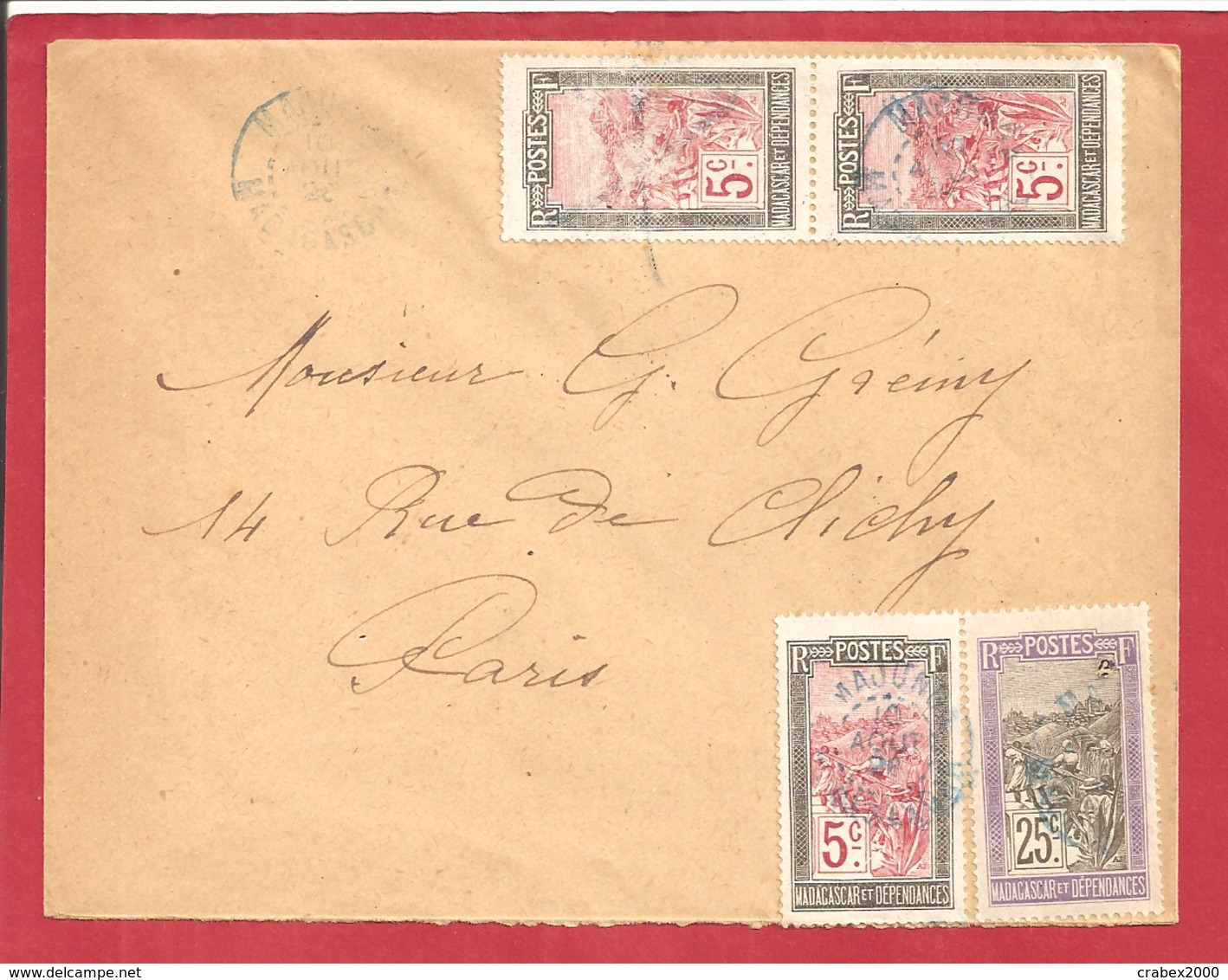 Y&T N°97X3+101 MORAMANGA     Vers  FRANCE  1928 - Lettres & Documents