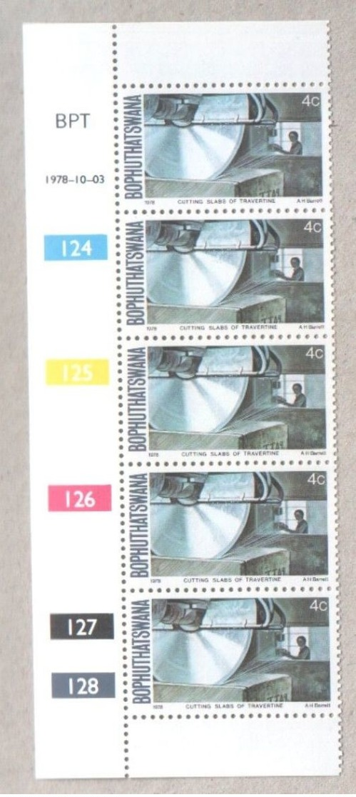 Bophuthatswana Block Of MNH Stamps 1978 Gemstone And Marble Industries - Bophuthatswana