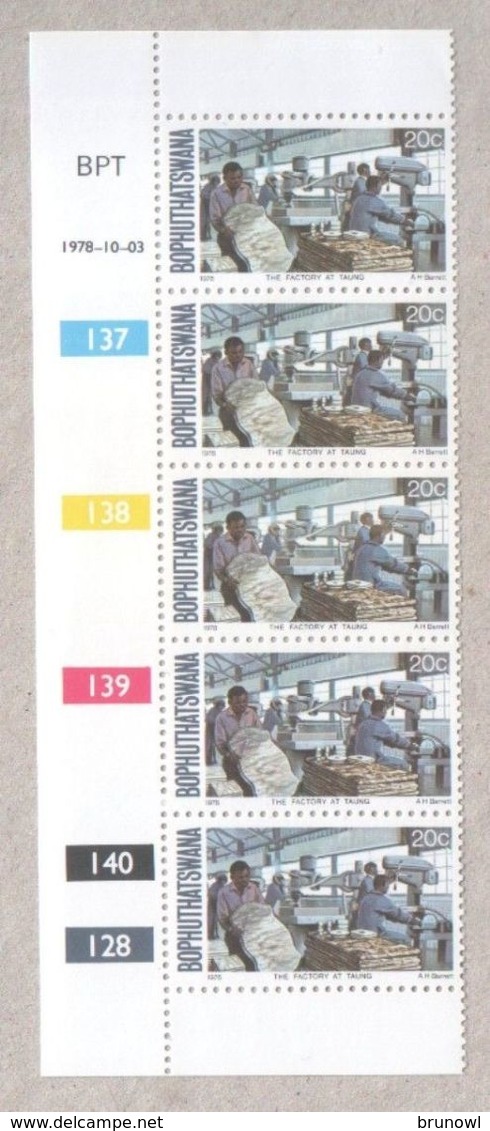 Bophuthatswana Block Of MNH Stamps 1978 Gemstone And Marble Industries - Bophuthatswana