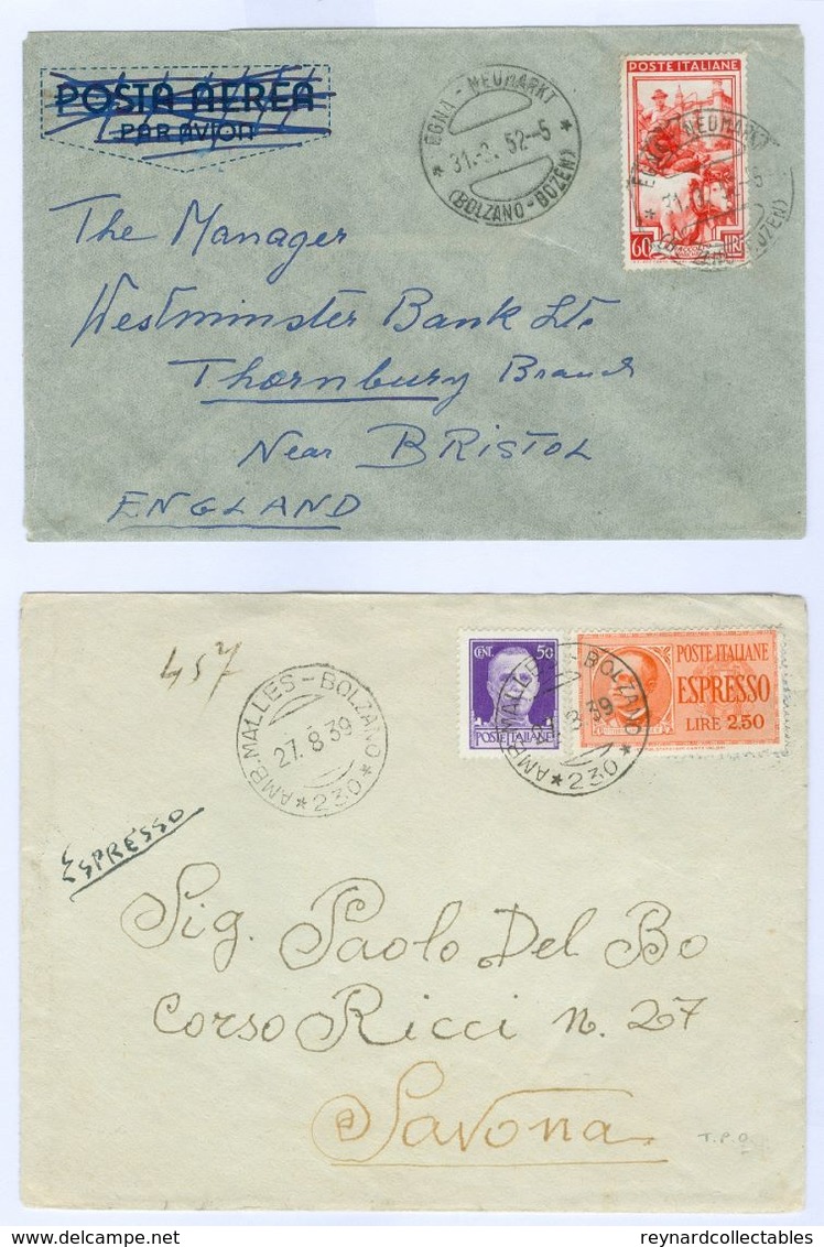 Italy Cover/card Lot(8 Items) Ambulant,Express 1894-1950s. Inc Asti-Mortara 1894 Tpo++ - Lotti E Collezioni