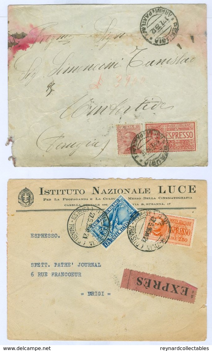 Italy Cover/card Lot(8 Items) Ambulant,Express 1894-1950s. Inc Asti-Mortara 1894 Tpo++ - Lotti E Collezioni