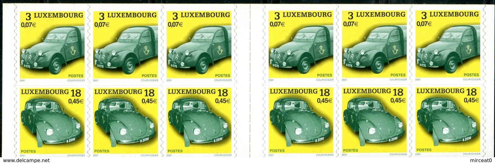 LUXEMBOURG  2001  MNH  -  " VOITURE DE LA POSTE / POST's CAR "  -  1  CARNET / BOOKLET / 2 SCANS - Carnets