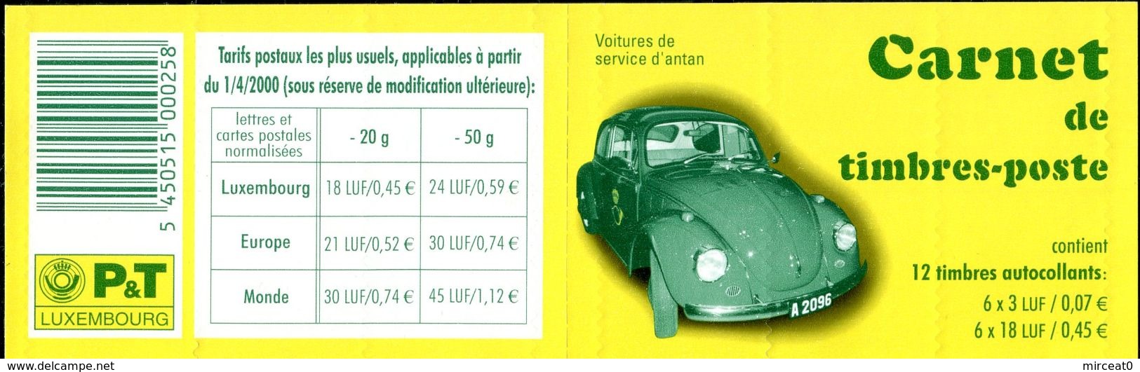 LUXEMBOURG  2001  MNH  -  " VOITURE DE LA POSTE / POST's CAR "  -  1  CARNET / BOOKLET / 2 SCANS - Carnets