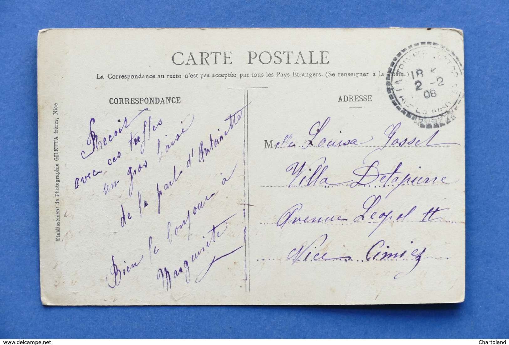 Cartolina Francia - La Trinitè-Victor - Environs De Nice - 1908 - Non Classificati