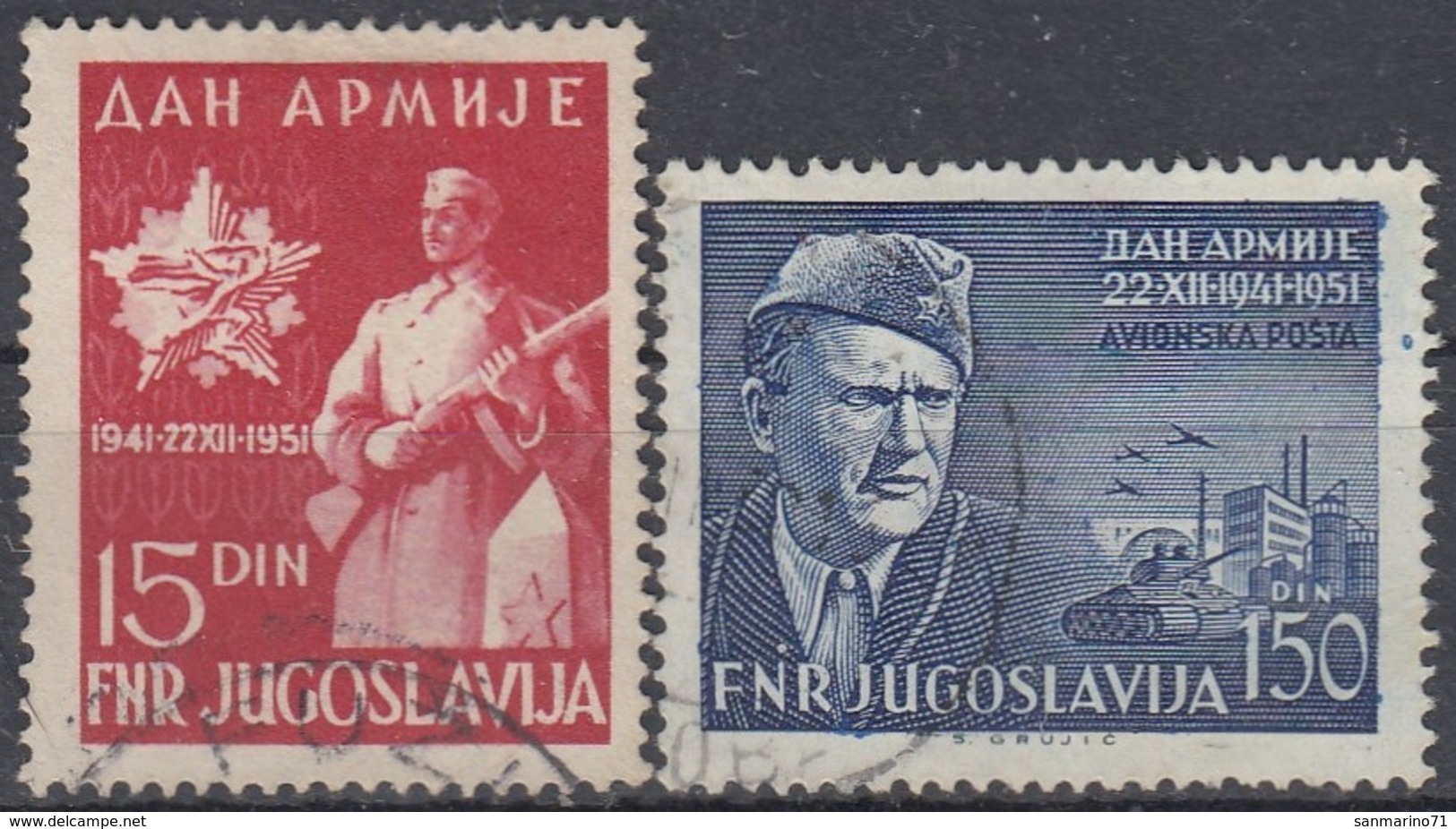 YUGOSLAVIA 675-676,used,falc Hinged - Otros & Sin Clasificación