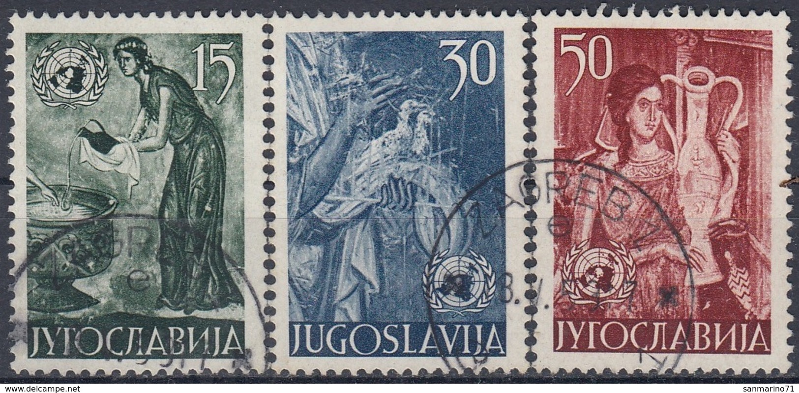 YUGOSLAVIA 714-716,used,falc Hinged - Autres & Non Classés