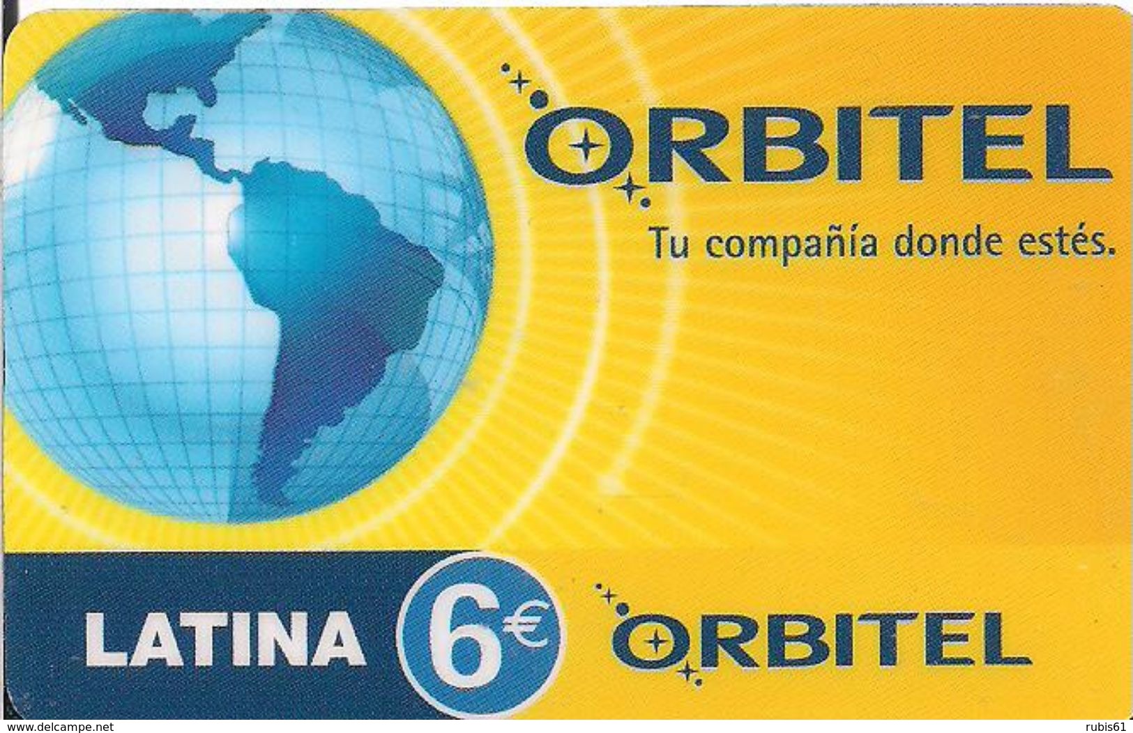 TARJETA PRE -PAID  ORBITEL - Sin Clasificación