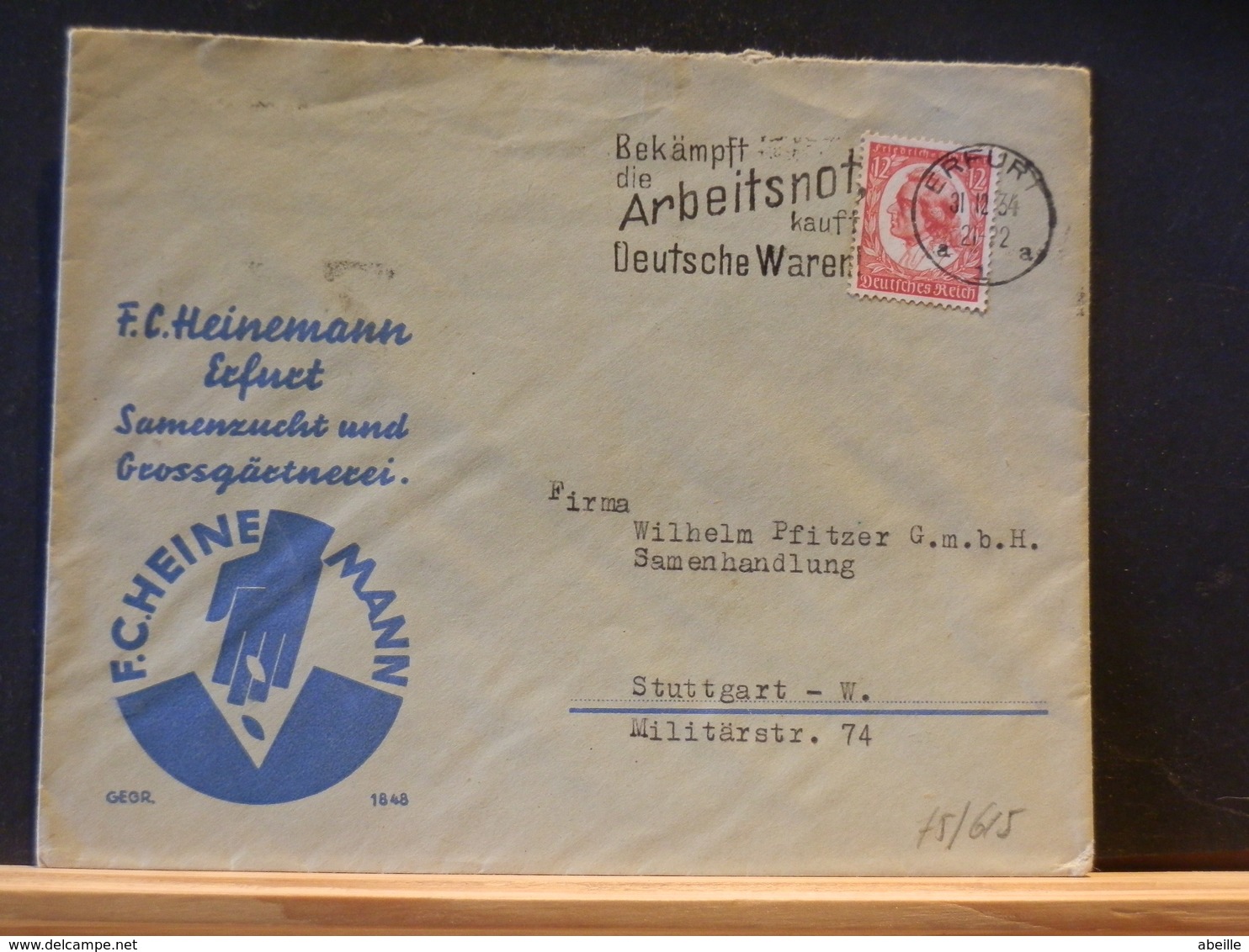 75/615  LETTRE   ALLEMAGNE  1934 - Lettres & Documents