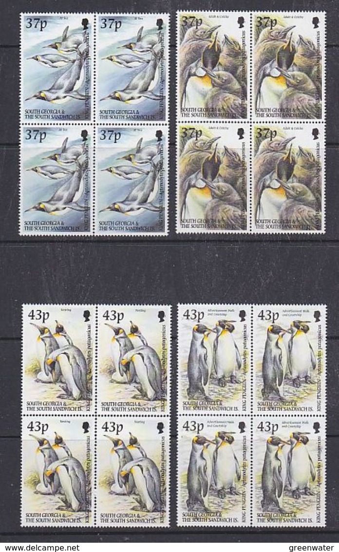 South Georgia 2000 King Penguins 4v  Bl Of 4   ** Mnh (37906) - Zuid-Georgia