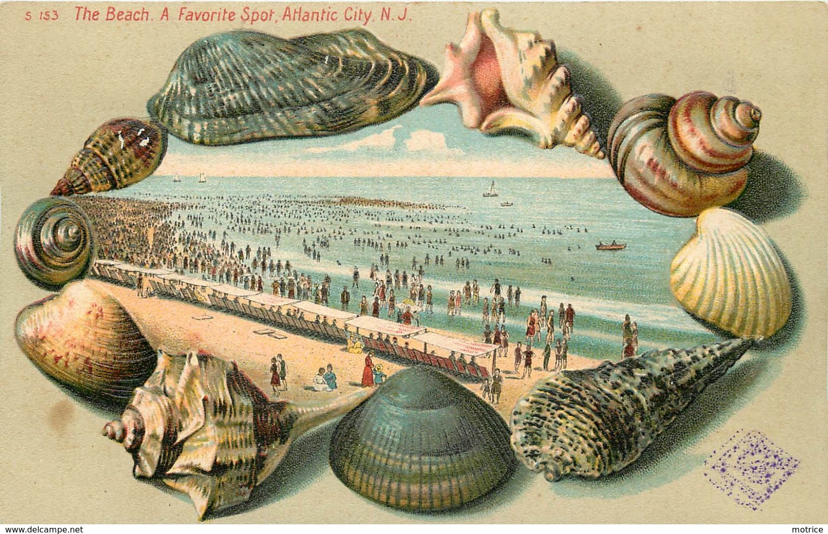 ATLANTIC CITY N.J. - The Beach A Favorit Spot, Carte 1900 Illustrée. - Atlantic City