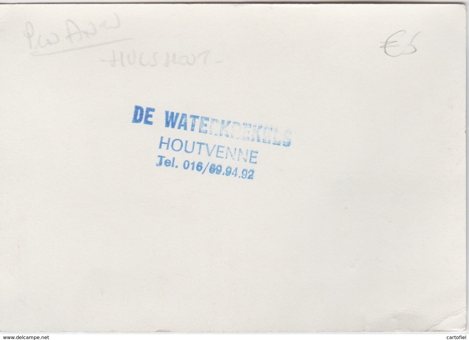 HOUTVENNE-DE WATERKREKELS-SHOWORKEST-RECLAMEKAART MET STEMPEL ZIE DE 2 SCANS - Hulshout