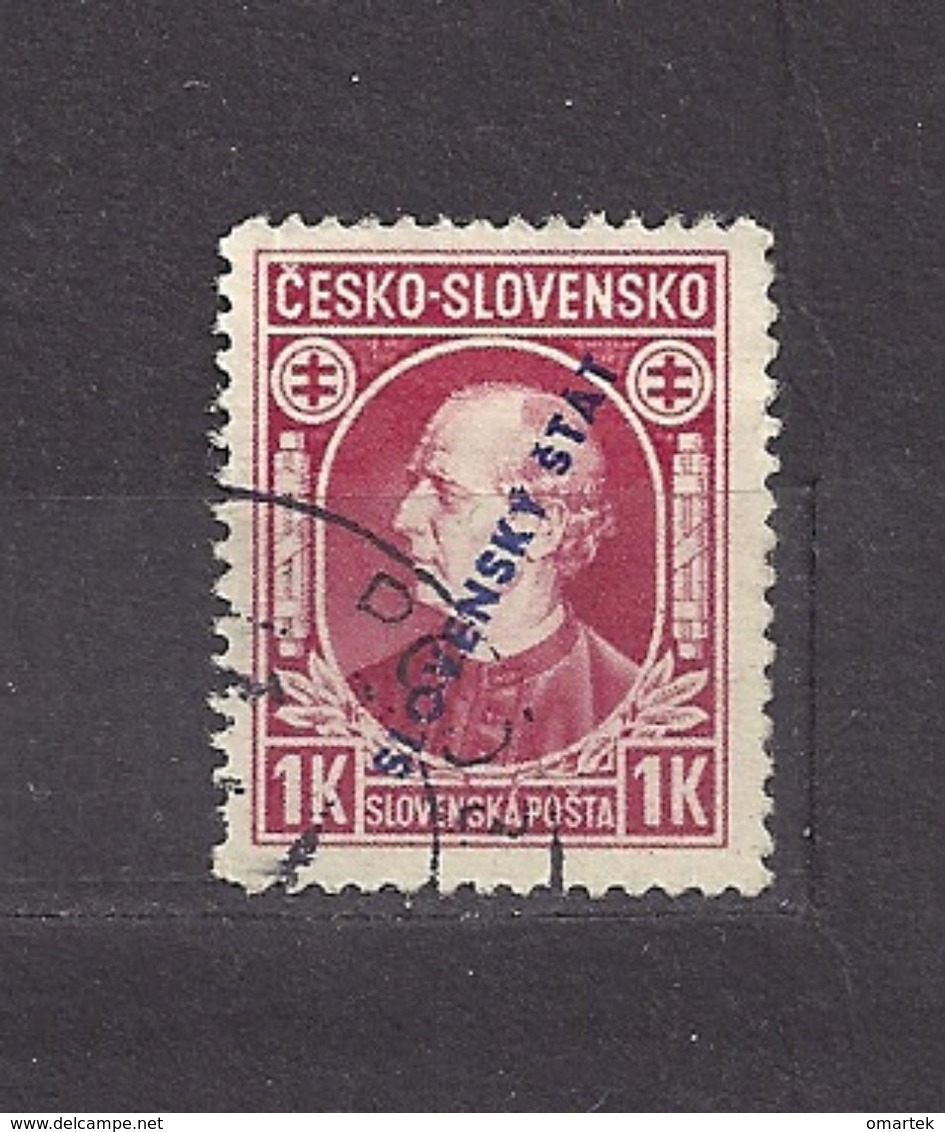 Slovakia Slowakei 1939 Gest ⊙ Mi 25 Sc 25 A.Hlinka Overprinted, Mit Aufdruck „SLOVENSKY STAT“. C5 - Oblitérés