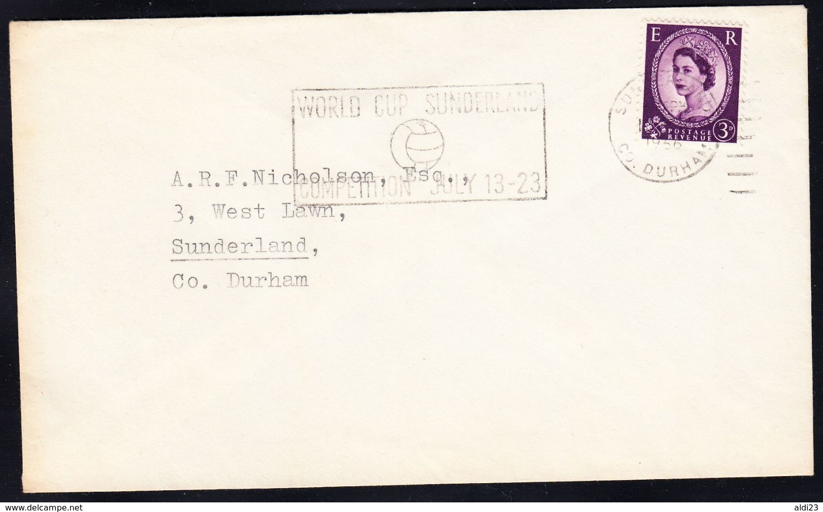 Beautiful Cover With Cancellation "World Cup Sunderland". Football Rimet Cup England 1966. - 1966 – England