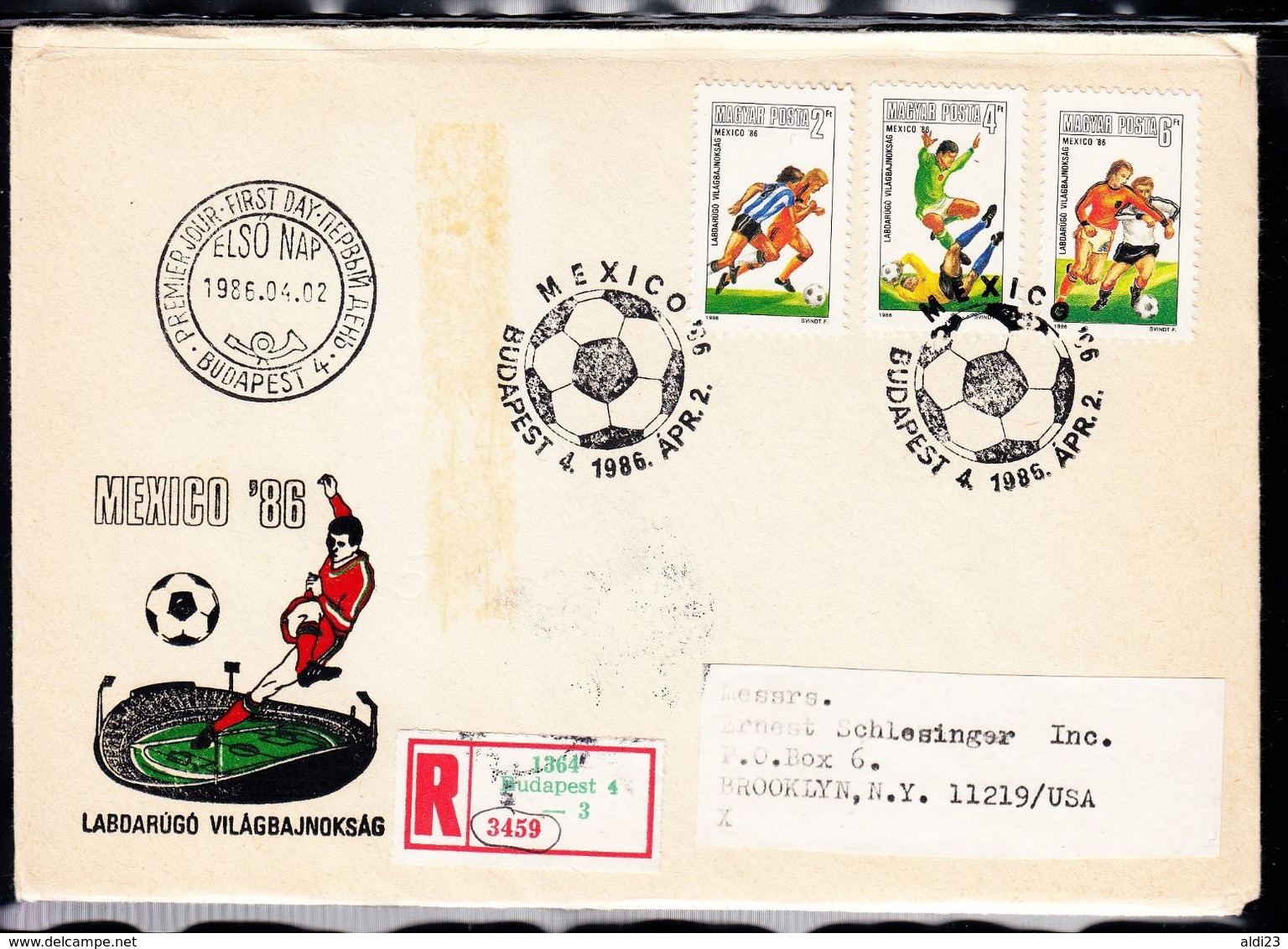 Beautiful Register Cover With Stamps Bulgaria - World Cup Mexico 1986. Football FIFA Cup - Magyar Posta. - 1986 – Mexiko