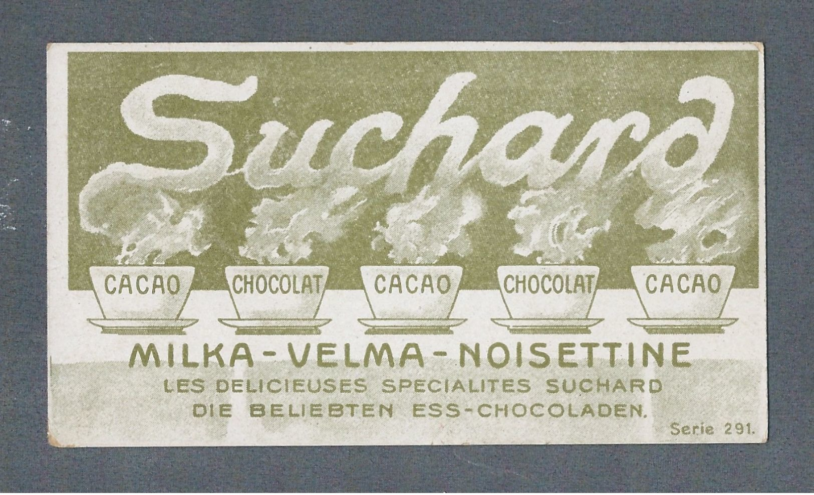 NOISETTINE SUCHARD - Sturnus Vulgaris. Staar. Sansonnet - MILKA-VELMA-NOISETTINE - Format  10.5 X 6 Cm - Suchard