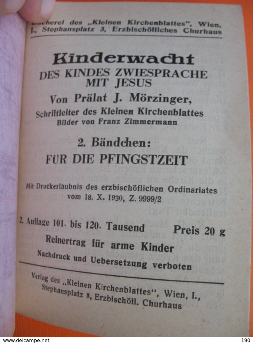 Kinderwacht.DES KINDES ZWIESPRACHE MIT JESUS.Von Pralat J.Morzinger - Cristianismo