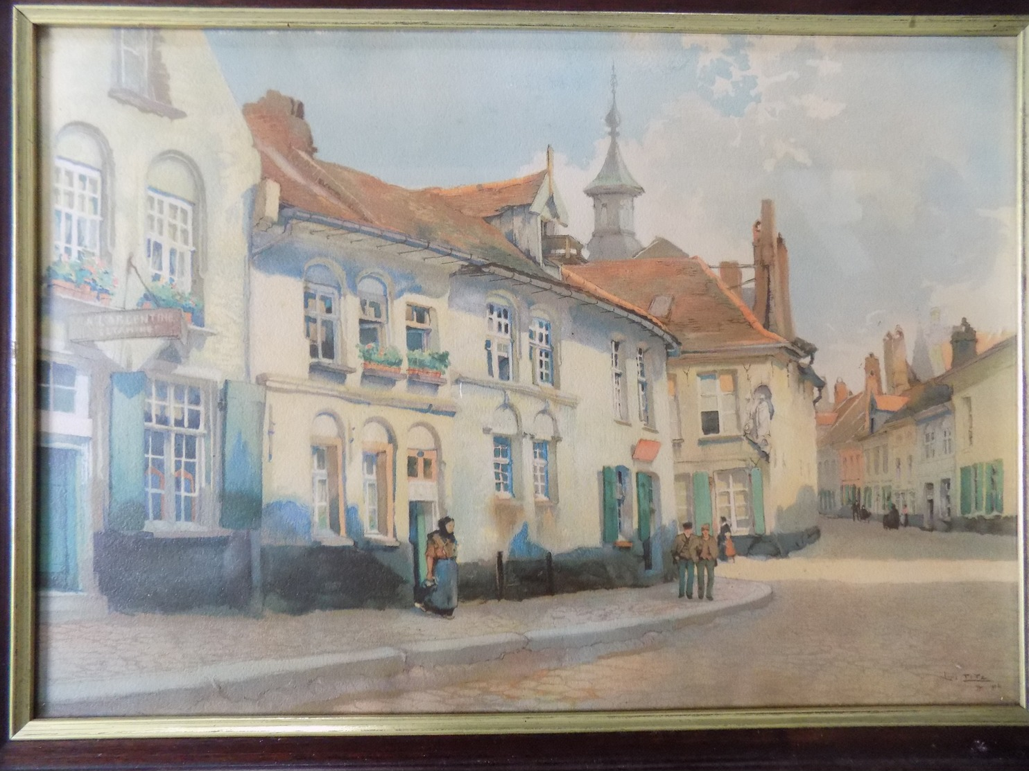 Aquarelle "Ypres" Signée Louis Titz ( 1859-1932 ) Avec Cadre - Aquarelles