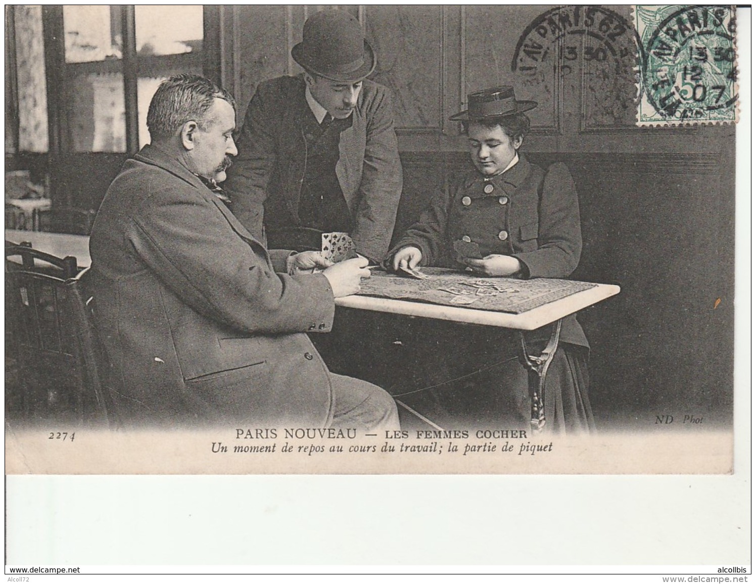 Paris Nouveau-Les Femmes Cocher-Un Moment De Repos Au Cours Du Travail,la Partie De Piquet.Cartes à Jouer. - Artisanry In Paris