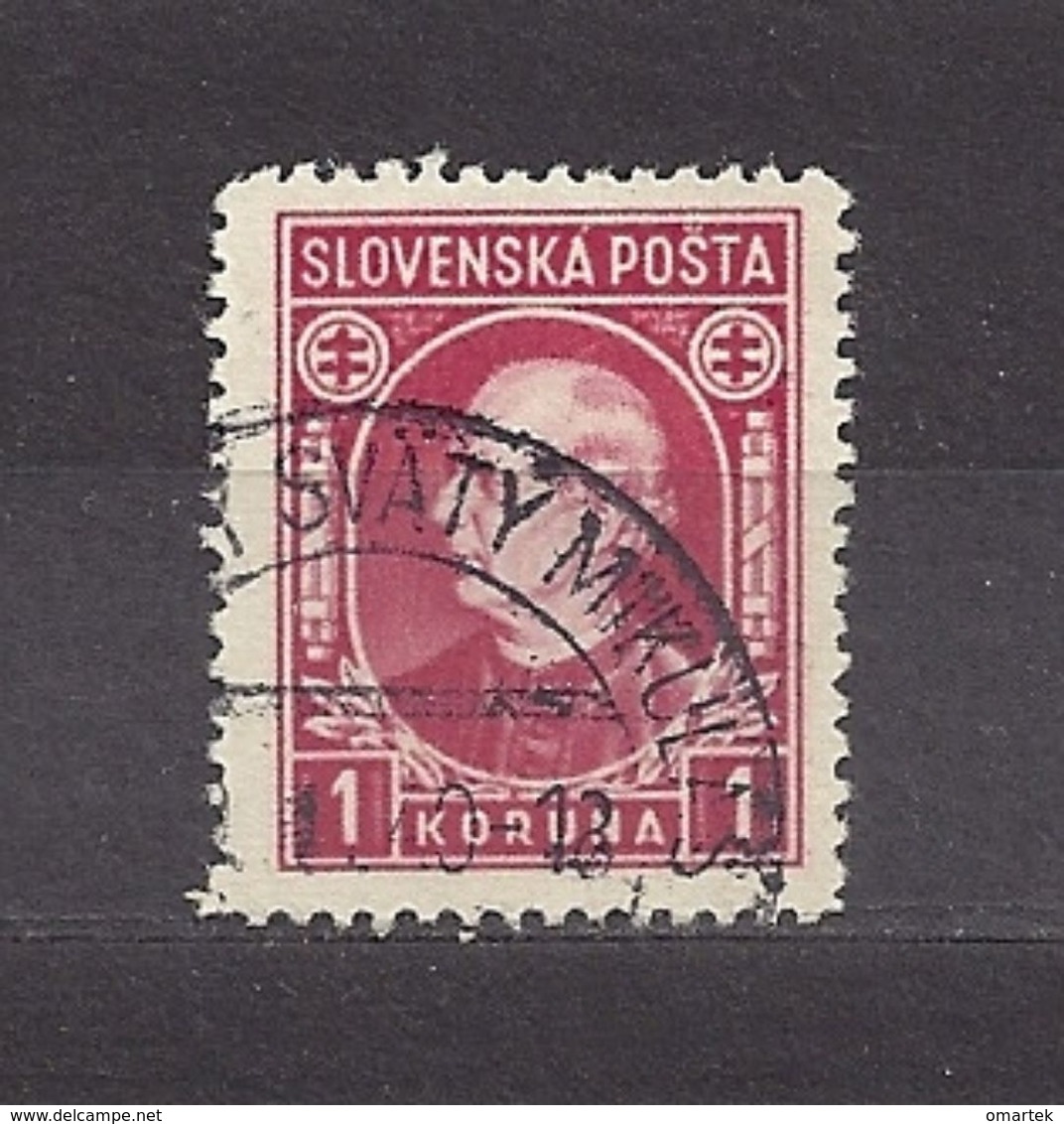 Slovakia Slowakei 1939 Gest ⊙ Mi 40 Sc 31  A.Hlinka. SLOVENSKA POSTA. C2 - Gebraucht