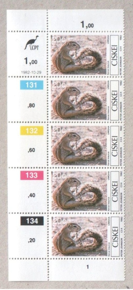 Ciskei Blocks Of MNH Stamps From 1982 Mammals Set - Ciskei