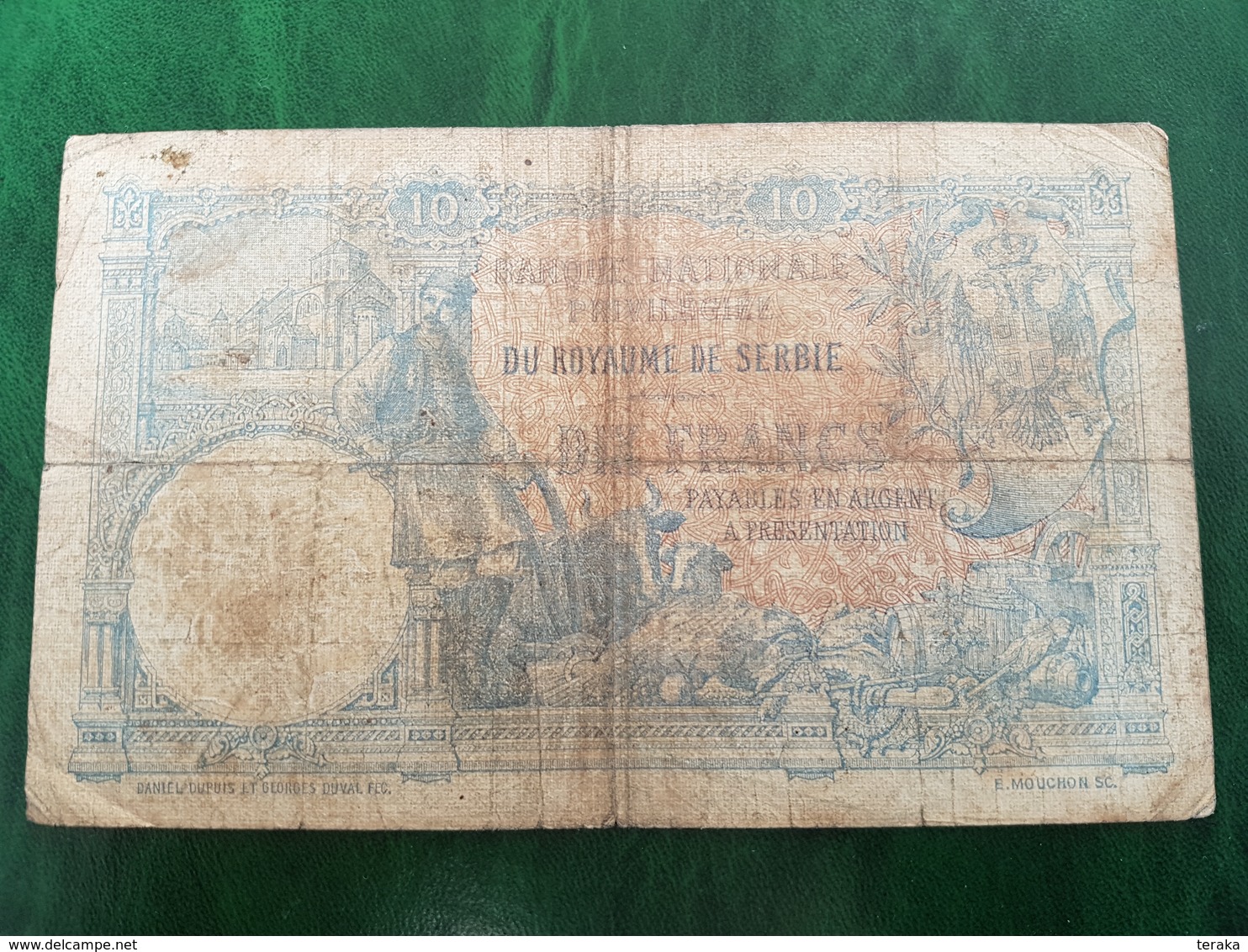 Billet De Dix Francs 1893 Royaume De Serbie - Serbia