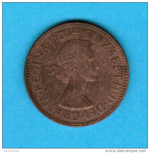 GREAT BRITAIN   1/2 PENNY 1957 (KM # 896) #5104 - C. 1/2 Penny