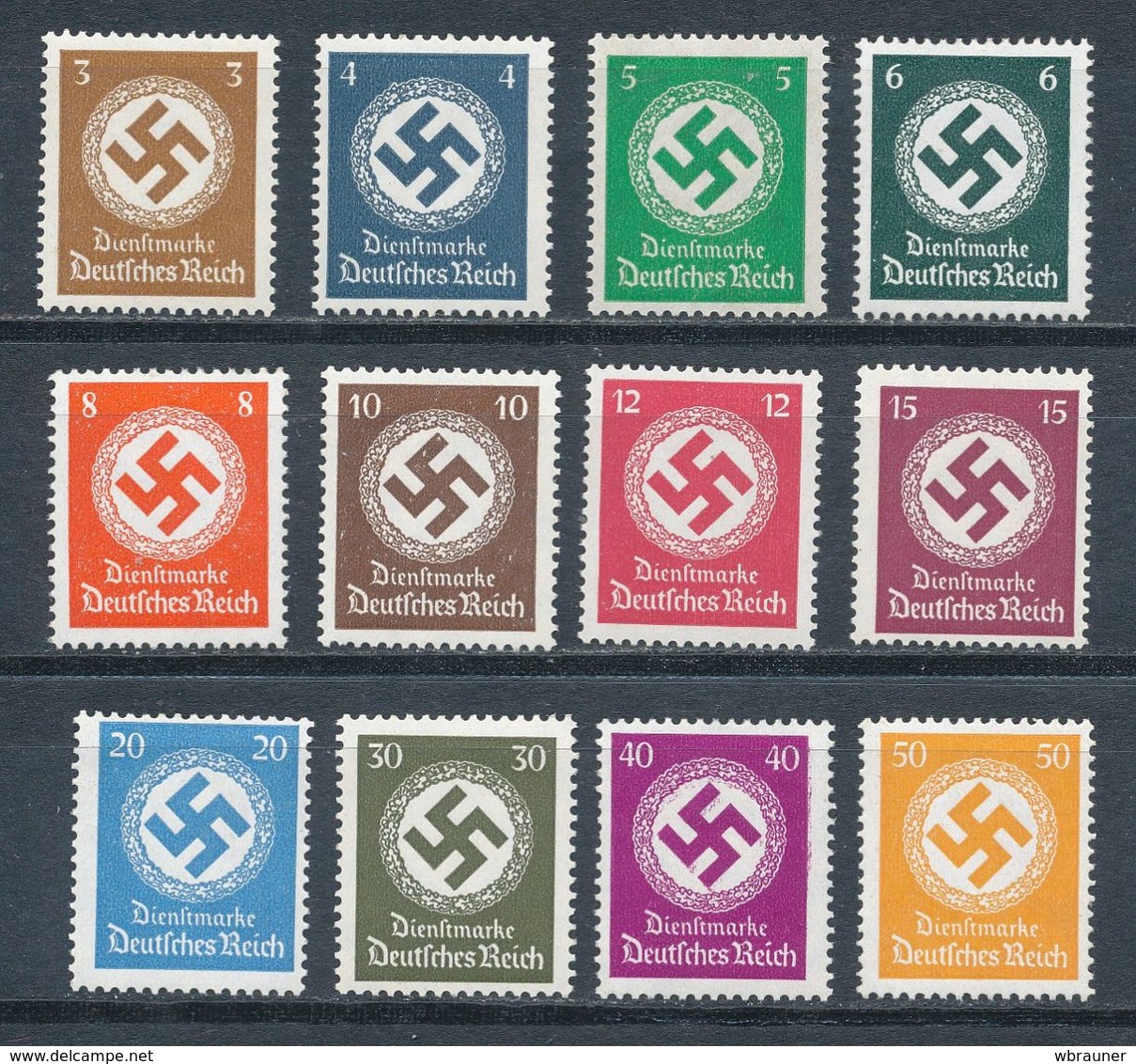 Deutsches Reich Dienstmarken 132/43 ** Mi. 50,- - Dienstmarken