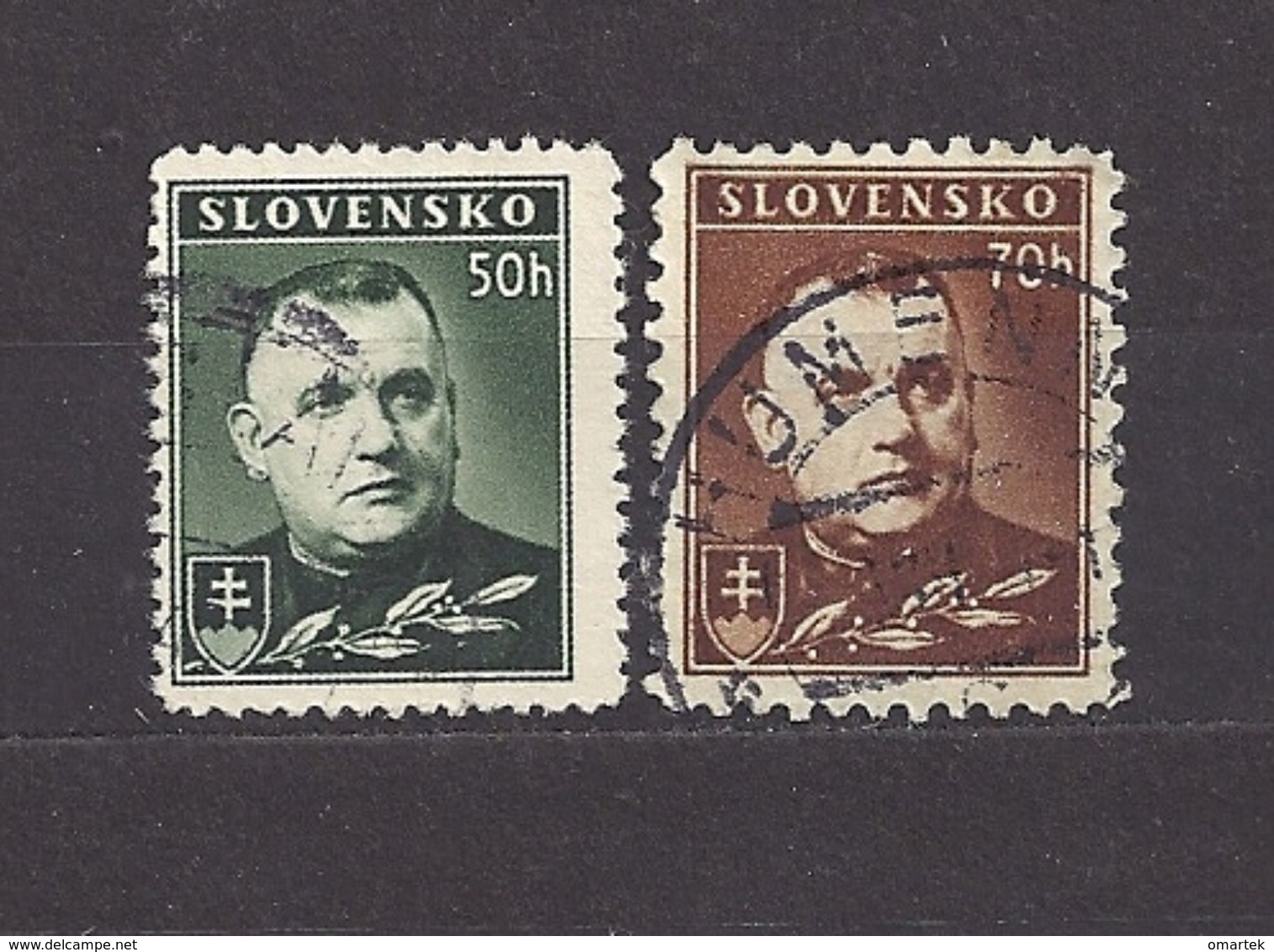 Slovakia Slowakei 1939 Gest ⊙ Mi 67-68 C Sc 43-43A J.Tiso. SLOVENSKO. C2 - Oblitérés