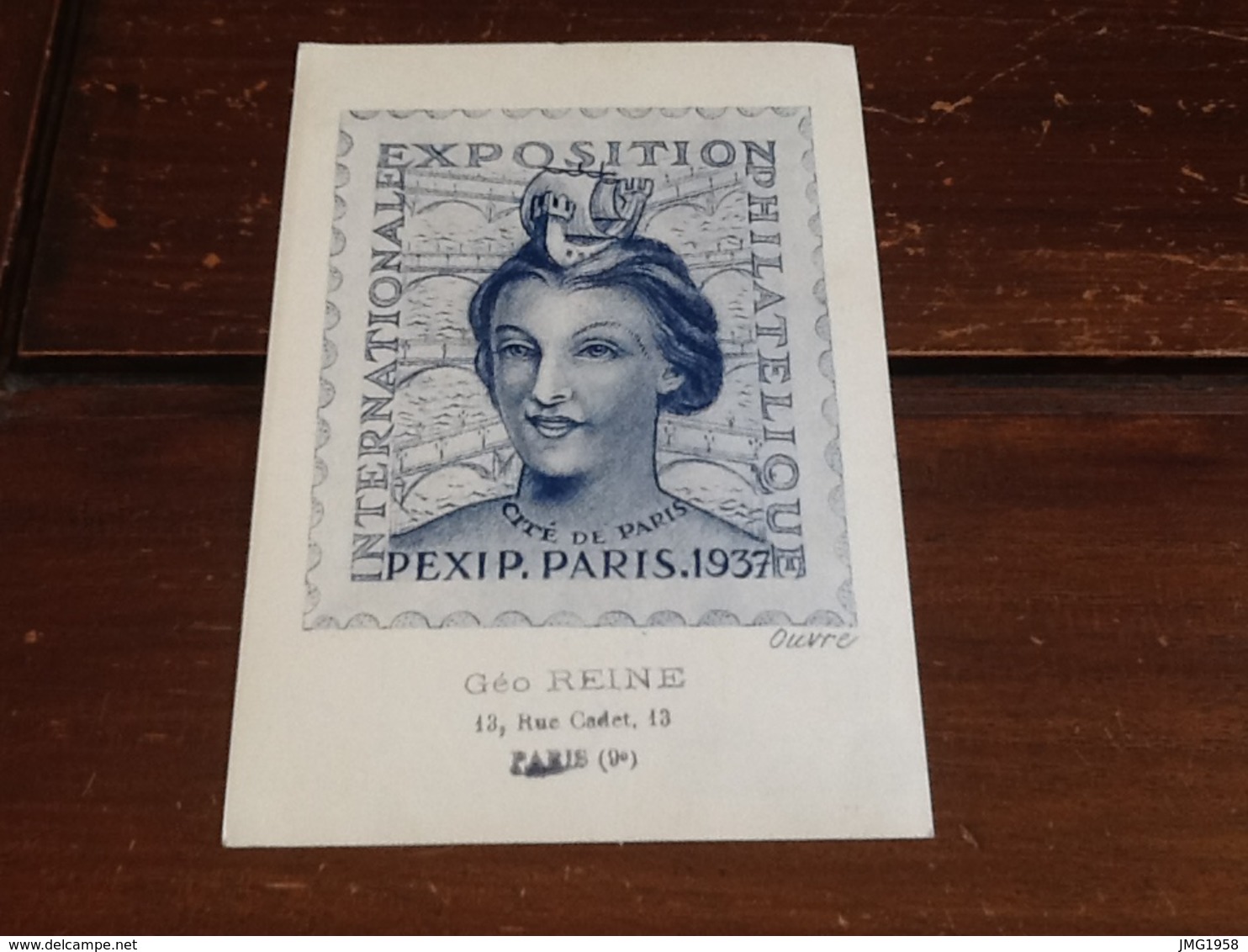 SUPERBE CARTE  PEXIP PARIS 1937 - Lettres & Documents