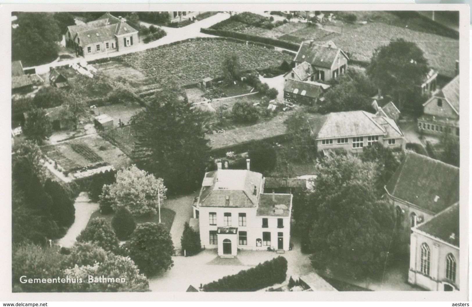 Bathmen 1960; Gemeentehuis - Gelopen. (Luchtfoto Nederland) - Other & Unclassified