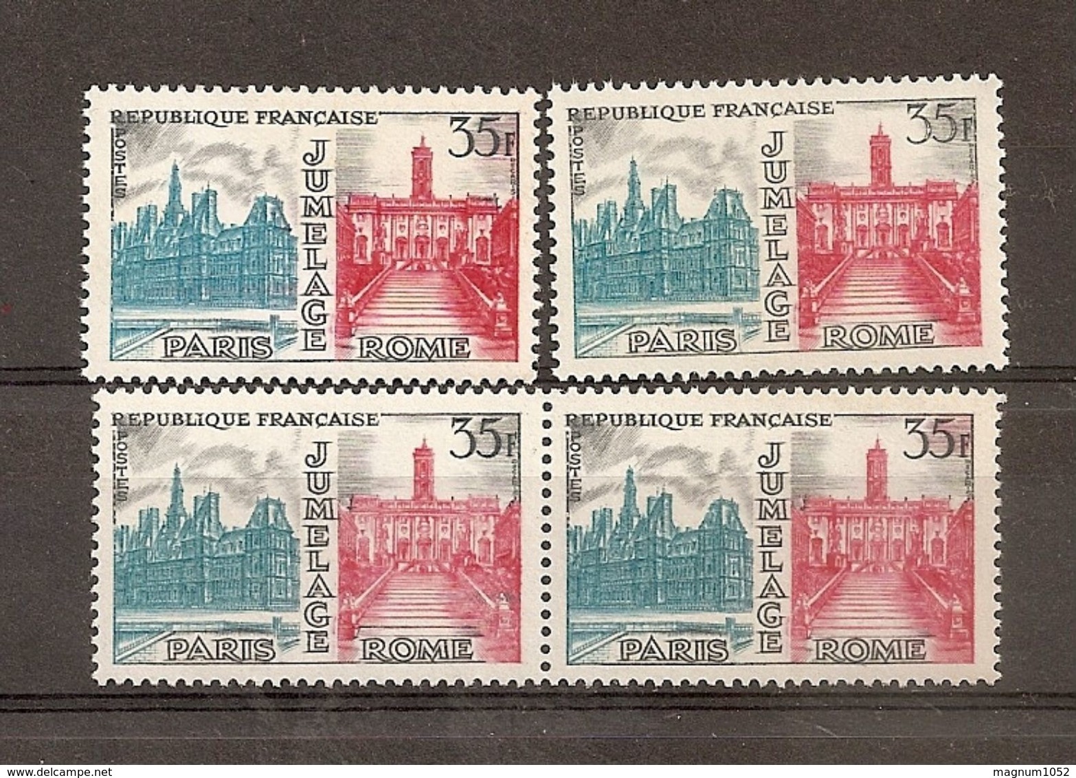 VARIETE SERIE N 1176 ** - 1 DUO ROSE AU LIEU DE ROUGE + 1 TB FACIALE GRIS TRES CLAIR - VOIR DESDRIPTIF + SCANN - RRR !!! - Unused Stamps