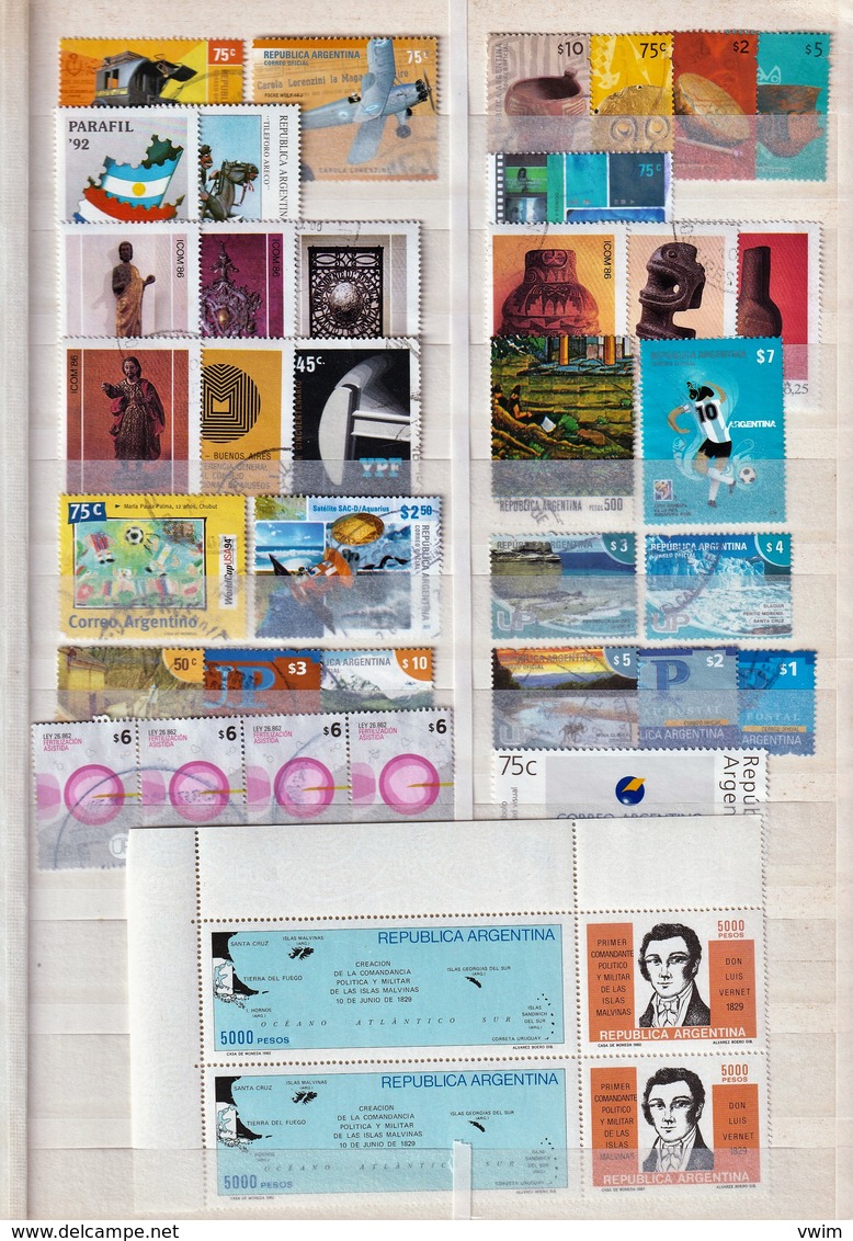 ARGENTINIË - Lot Van +- 125 Zegels Op 3 Steekkaarten - USATO/USED/OBLIT./GESTEMPELD/GEBRAUCHT - ° - Collections, Lots & Séries