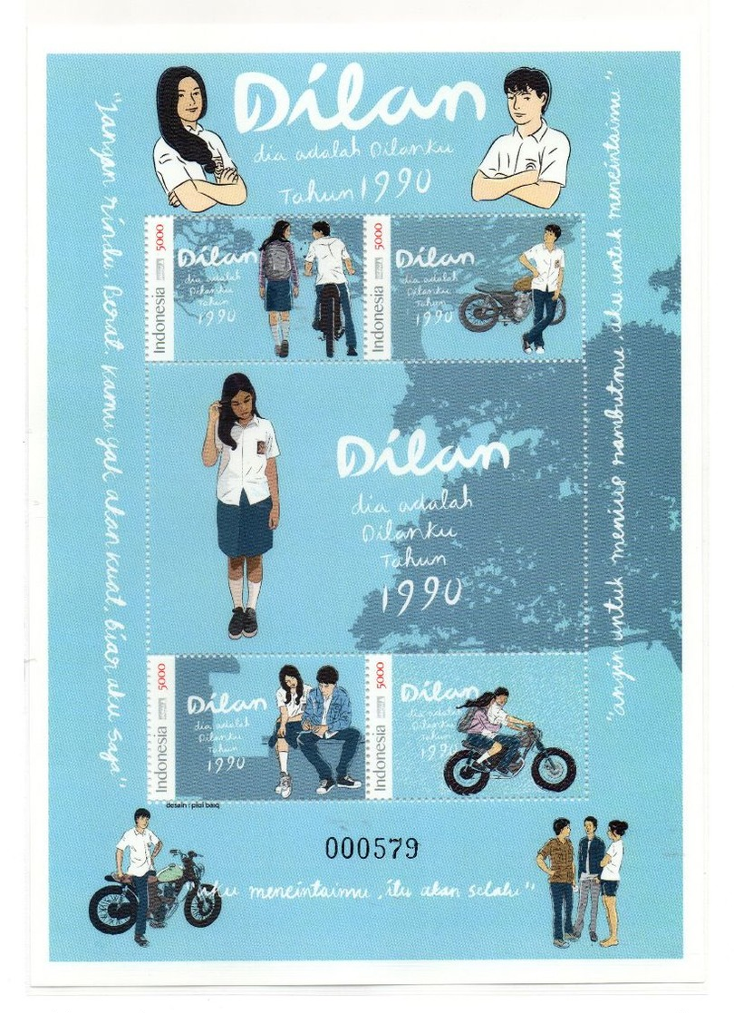 INDONESIA 2018 FAMOUS MOVIE 'DILAN' SHEETLET STAMPS MNH - Indonésie