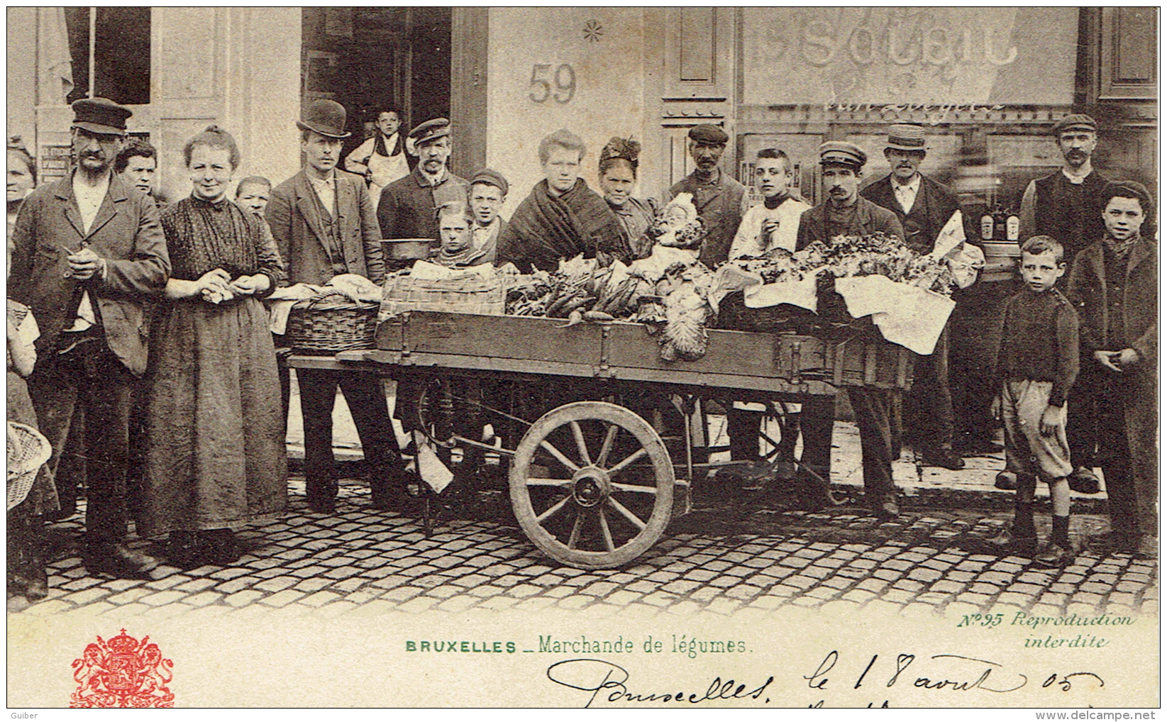 Bruxelles Marchande De Légumes  TOP Animation Edit. Grand Bazar Anspach 1905 - Ambachten