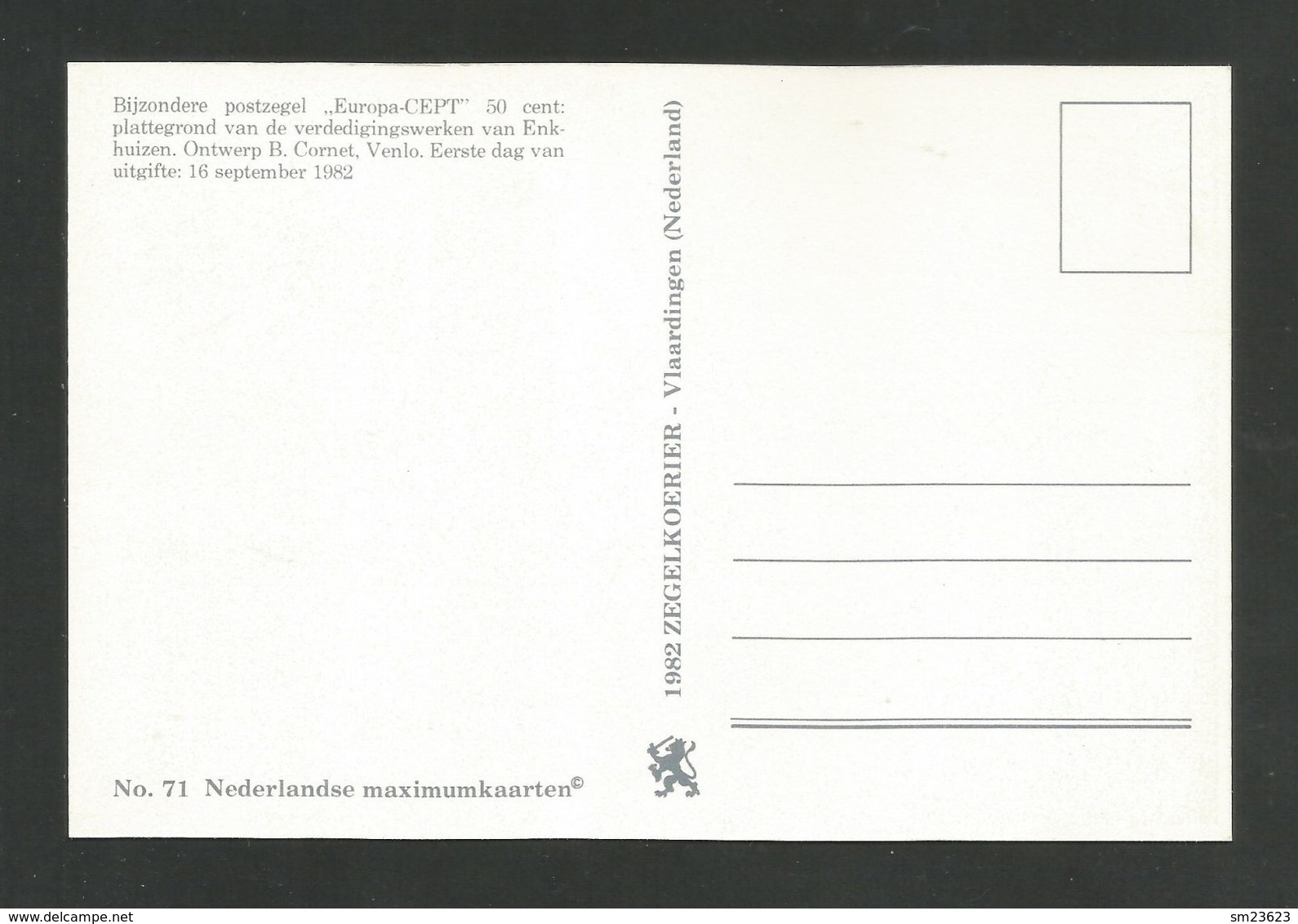 Niederlande 1982  Mi.Nr. 1219 , EUROPA CEPT Historische Ereignisse - Maximum Card - Stempel Enkhuizen 16.IX.82 - 1982