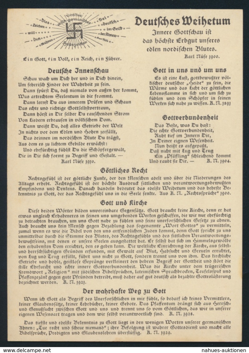 Ansichtskarte Deutsches Weihetum Religion + Hakenkreuz Kirche Glauben Ungelaufen - Sonstige & Ohne Zuordnung