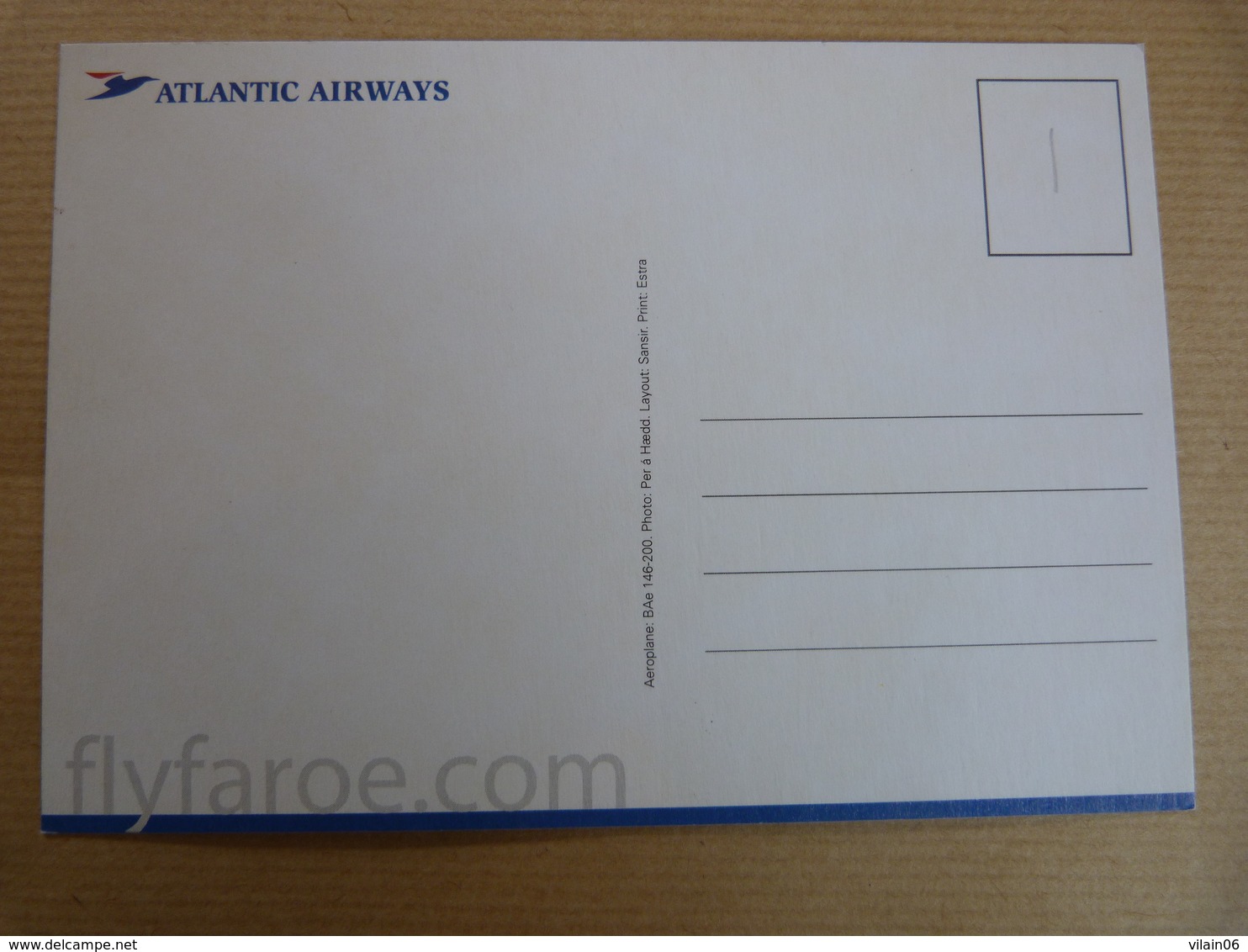 ATLANTIC AIRWAYS   BA 146 200  /  AIRLINE ISSUE / CARTE COMPAGNIE - 1946-....: Moderne