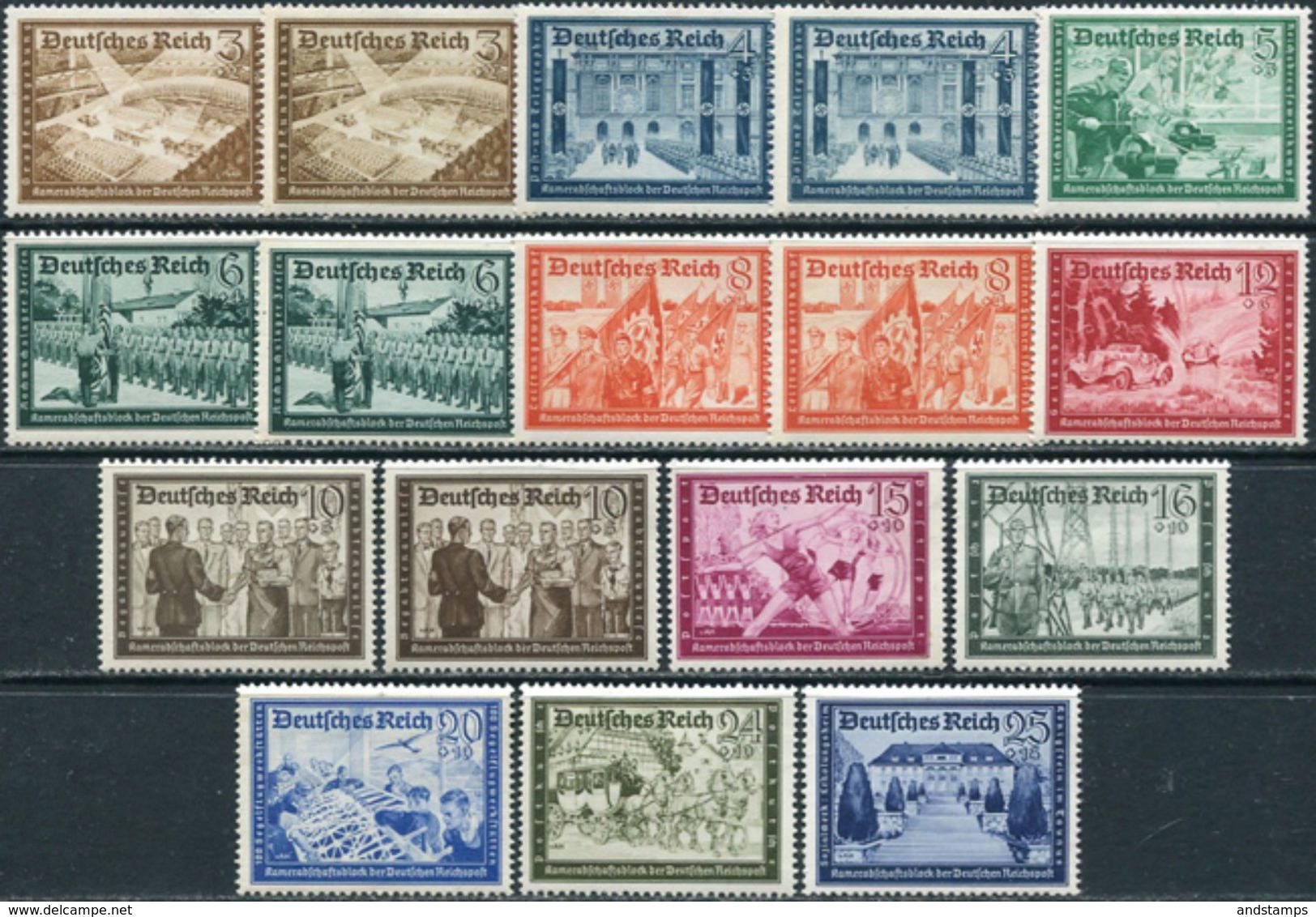 Deutsches Reich 1939. Mi.#702/13+Shades MNH/Luxe. (B24) - Post
