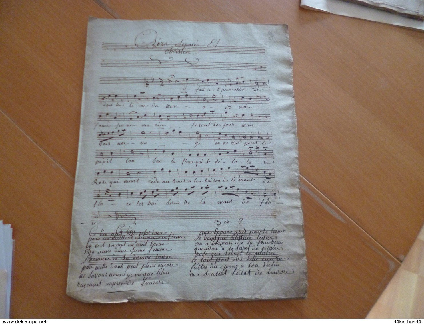 Partition Manuscrite 4 Pages Opéras Séparés Et Choisis 19ème - Operaboeken