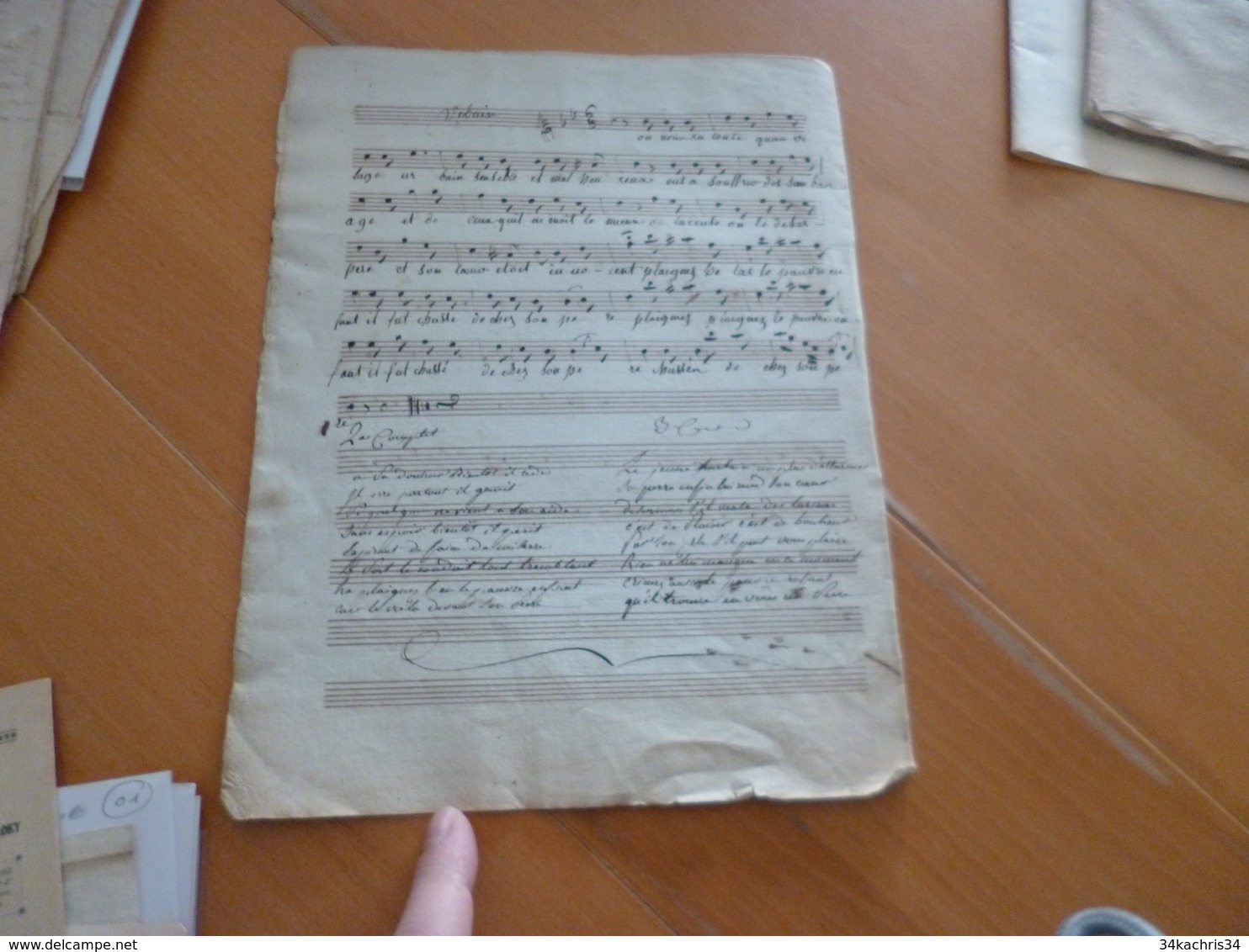 Partition Manuscrite 4 Pages Opéras Séparés Et Choisis 19ème - Opern