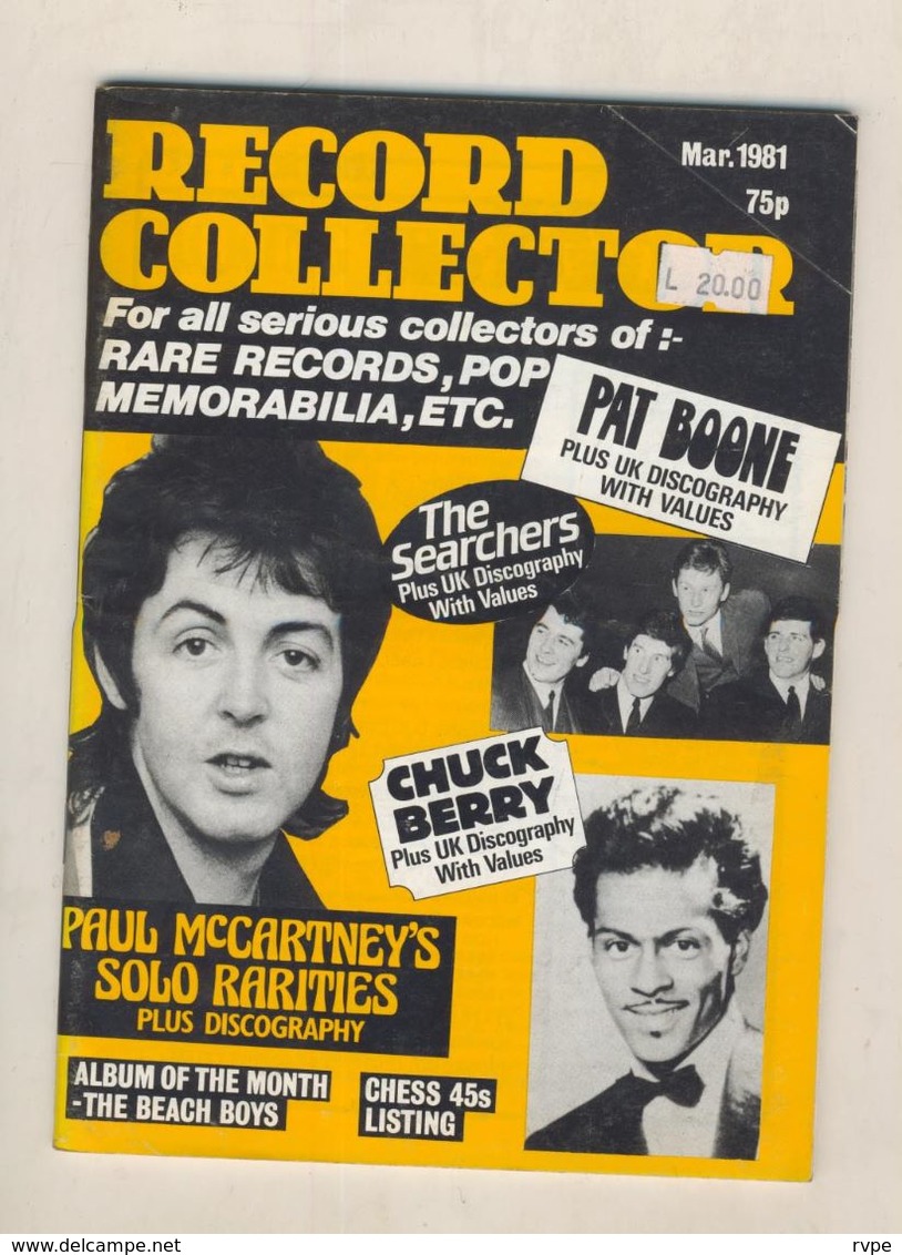 Paul Mc Carney    ETC ....REVUE ANGLAISE RECORD COLLECTOR N° 19 DE Mars  1981 - Objets Dérivés