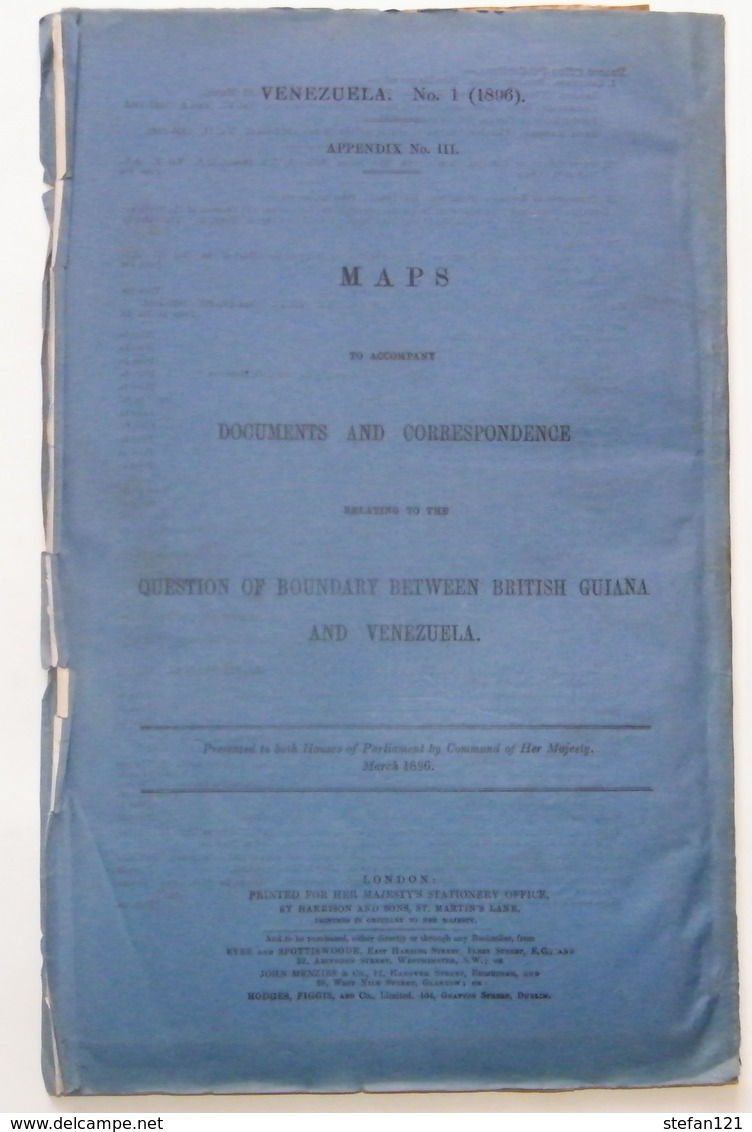 Venezuela N° 1 (1896) Appendix N° III - Maps to Accompany documents ...Guiana ..