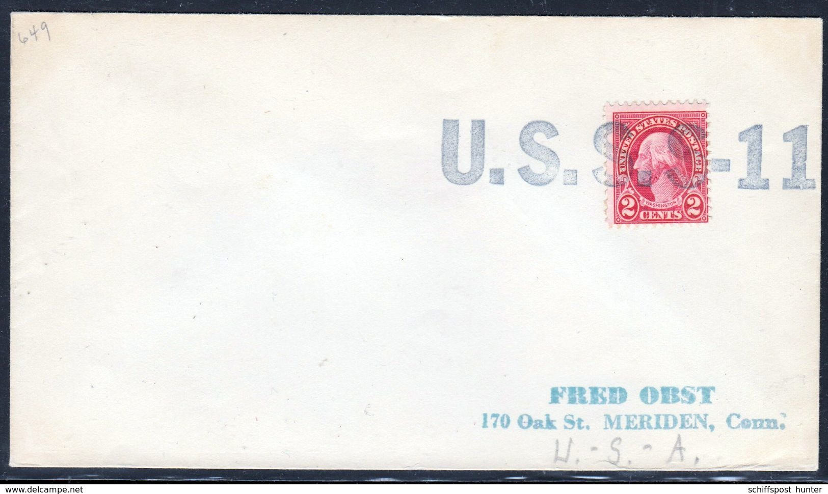 US Navy, USS"S-11"  , 1933,great Cachet,  Look Scan, VERY RARE !! 12.3-59 - Duikboten