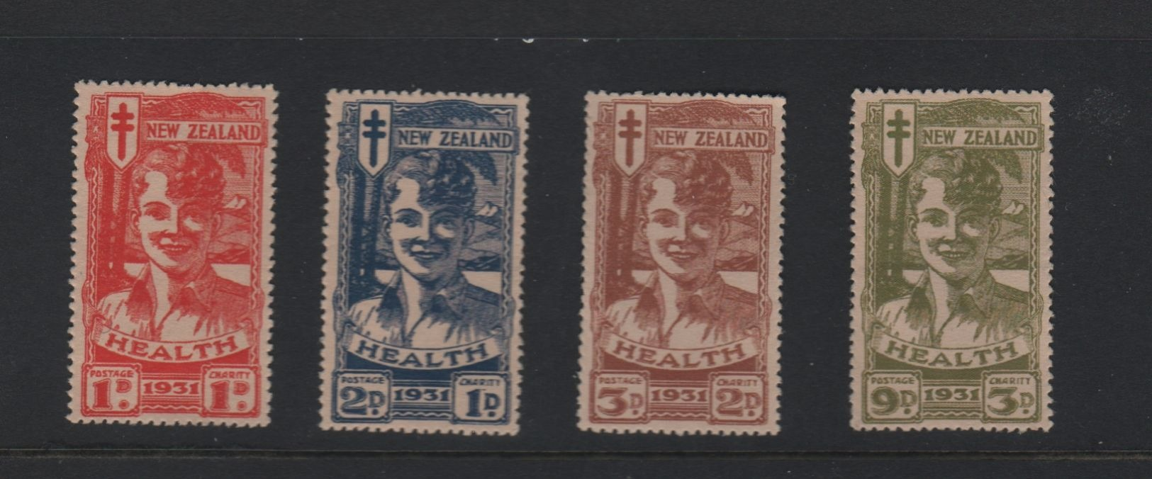 NEW ZEALAND 1931 Lachende Jongen 4 Zegels Met Gom Ongebruikt - Unused Stamps