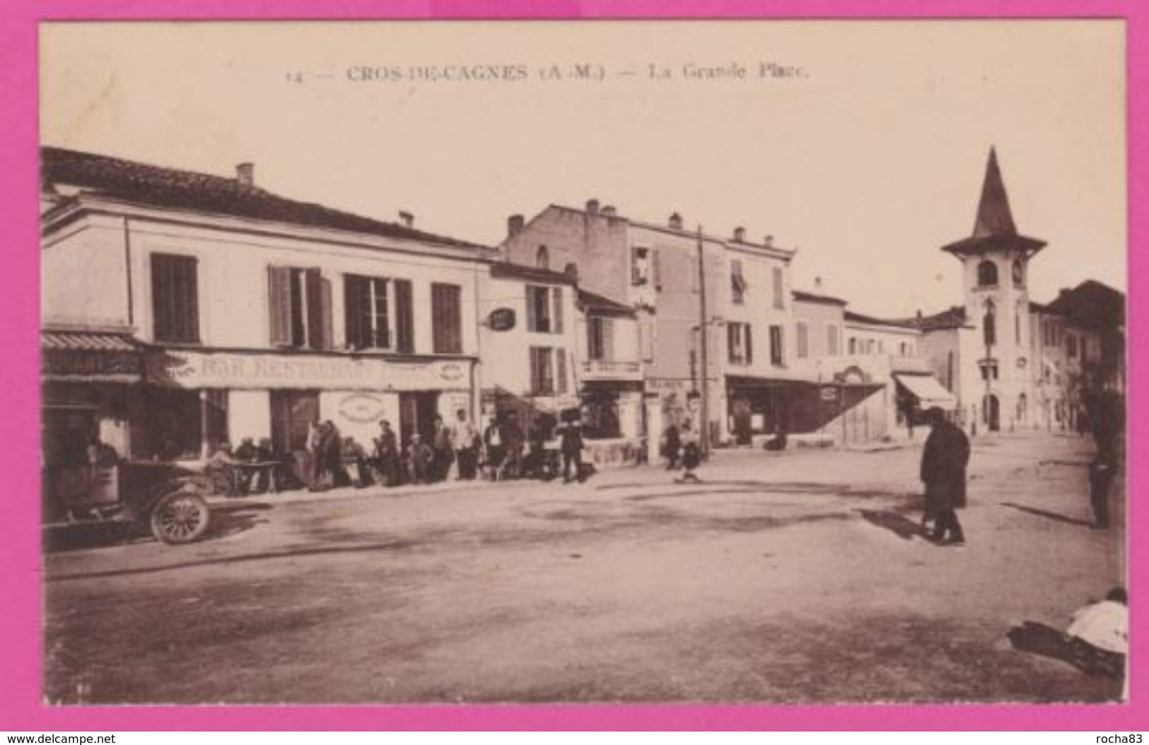 CP (06) - CROS De CAGNES  , La Grande Place , Voiture , Animée - Autres & Non Classés