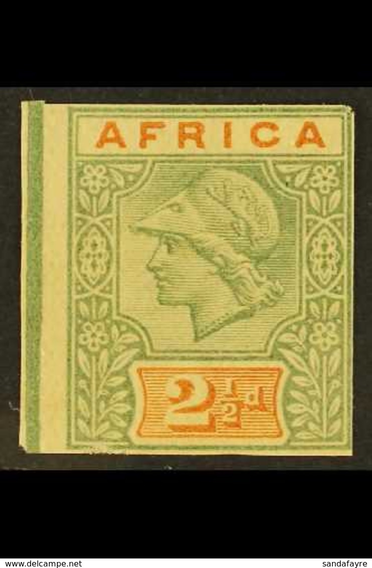 1894 AFRICA DE LA RUE ESSAY 2½d Green & Orange Minerva Imperf, Mint Marginal Example, Toned Gum, Minor Imperfections. Fo - Sonstige & Ohne Zuordnung