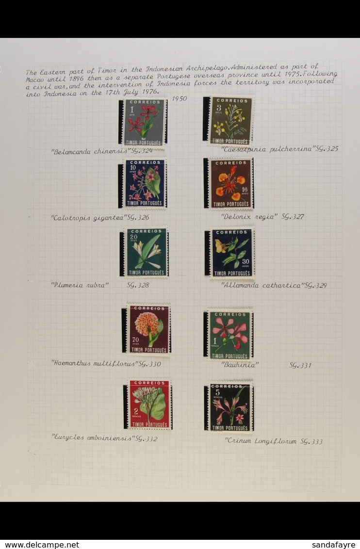 FLOWERS 1930's-1980's World Mostly Fine Mint Collection In Hingeless Mounts On Leaves, Chiefly All Different, Inc (all M - Ohne Zuordnung